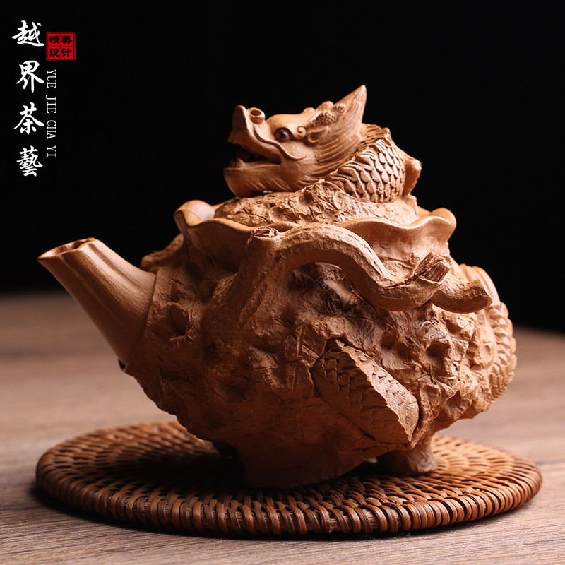 宜兴紫砂龙供春壶 全手工原矿手抓壶 功夫茶具家用泡茶壶单壶