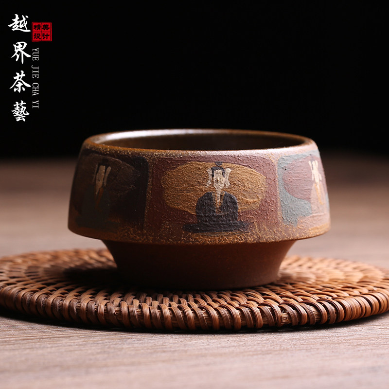 宜兴原矿紫砂主人杯敦煌石窟
