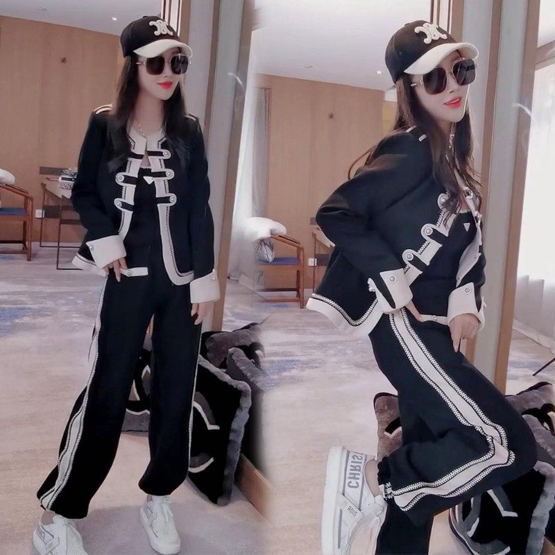 小香风时尚套装女2025春秋新款显瘦短外套气质阔腿裤女神两件套潮,女装/女士精品,时尚套装,淘宝优惠券,粉丝福利购,淘宝优惠卷