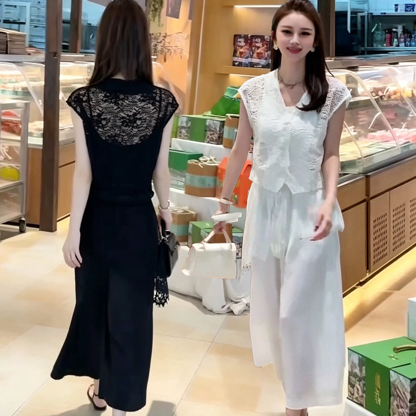 轻熟显瘦时尚蕾丝套装女夏季新款图片