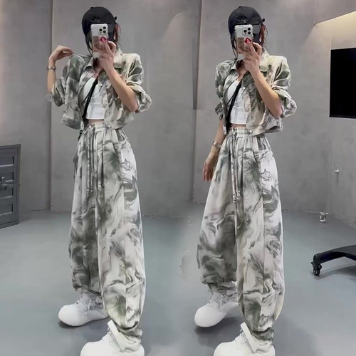 炸街夏季防晒国风时尚套装两件套