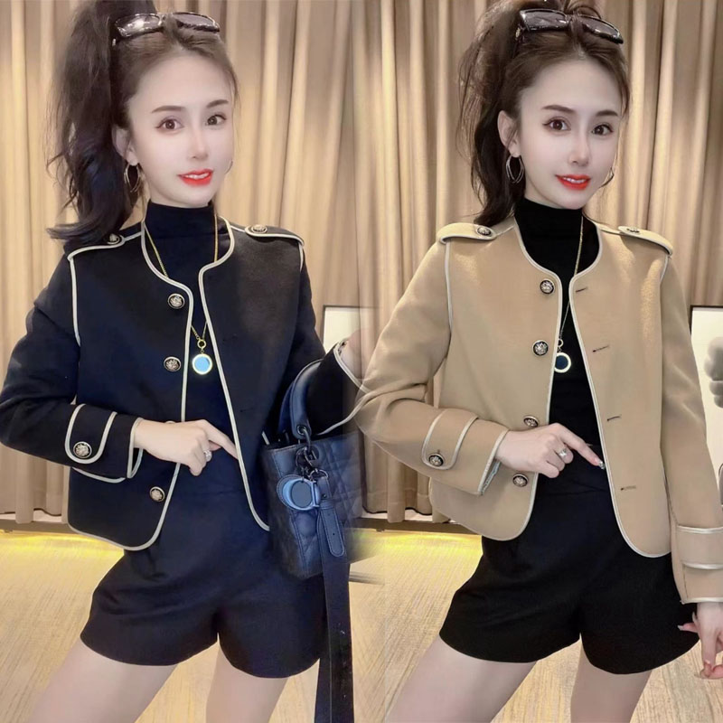 短款呢子外套女毛呢2022年秋冬