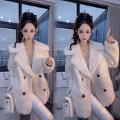 2025新款 皮毛一体外套仿羊羔毛绒大衣加厚保暖羊剪绒减龄 韩版 时尚