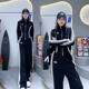 新款 女立领拉链直筒长裤 韩版 休闲运动服套装 两件套 时尚 2026春秋季