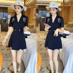 时尚套装女2026夏季新款韩版气质流苏西服风衣连衣裙短裤两件套潮