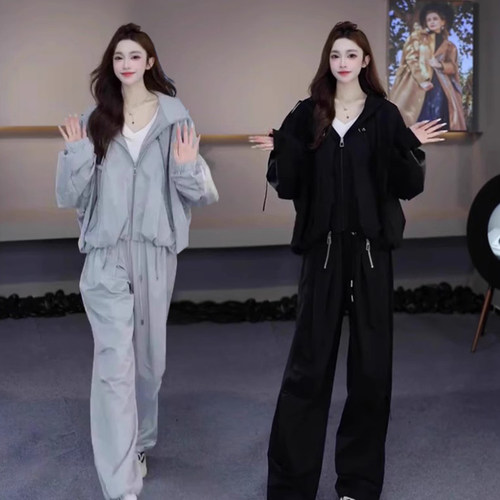 酷飒宽松百搭休闲套装女两件套