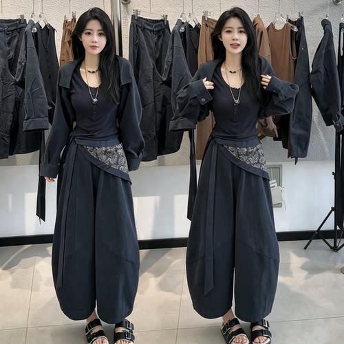 慵懒风显瘦休闲三件套女秋季新款
