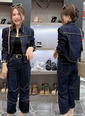 欧货时尚休闲牛仔套装女两件套