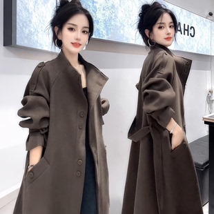 超好看气质毛呢风衣外套女秋冬季2026爆款宽松百搭中长款呢子大衣