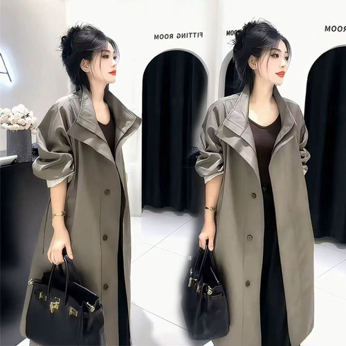 春秋新款中长款风衣外套女大衣