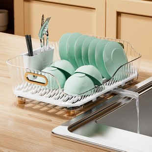 厨房沥水碗碟架多功能水果收纳架大容量餐具置物架碗筷盘子收纳盒