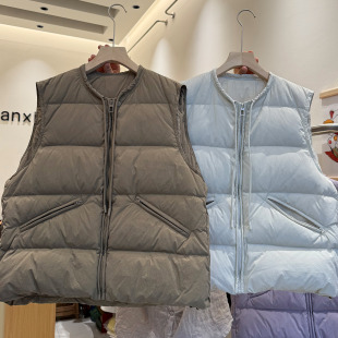 韩版黑色羽绒马甲女2025年秋冬新款洋气保暖坎肩无袖坎肩马夹外套