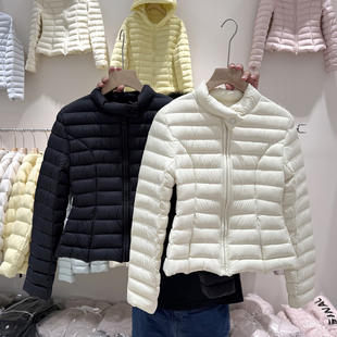 90白鸭绒排骨羽绒服女短款立领2026秋冬新款轻薄修身显瘦收腰外套