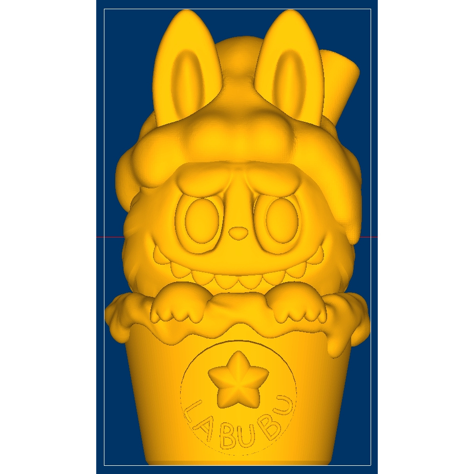 拉卜卜精雕画图冰淇淋拉布布STL源文件合金雕版3D打印模型精雕