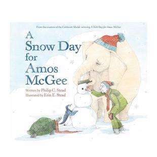 McGee 英文儿童绘本图书书籍 雪天 Day for Snow 阿莫斯·麦吉 原版 Amos 预售