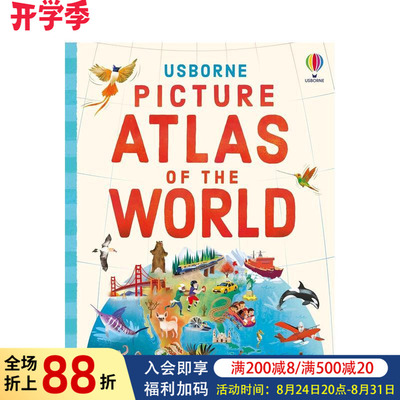 【预售】尤斯伯恩世界地图 Usborne Picture Atlas of The World 原版英文儿童绘本