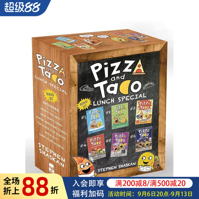 【预售】披萨饼与玉米片桥梁漫画 特别午餐 1-6套装 Pizza and Taco Lunch Special: 6-Book Boxed Set 原版英文儿童漫画