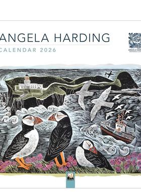 【预售】Angela Harding版画作品 2026年挂历（艺术日历） Angela Harding Wall Calendar 2026 (Art Calendar) 原版日历 进口图书