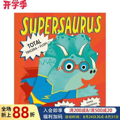 【预售】龙：三角龙坠落 Supersaurus: Total Tricera-Flop! 原版英文儿童绘本