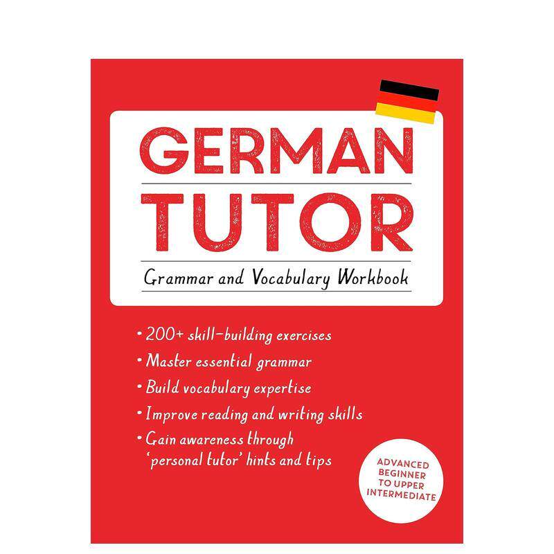 【预售】【语言自学练习册】德语：语法与词汇 German Tutor: Grammar and Vocabulary Workbook 原版英文语言学习