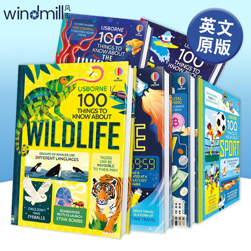 【系列】关于野生动物的100件事/建筑/发明/金钱/时间 100 Things to Know About Wildlife 英文儿童插画科普绘本 进口童书