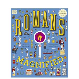 【现货】放大罗马生活:3倍显微! Romans Magnified: With a 3x Magnifying Glass! 原版英文儿童绘本图书