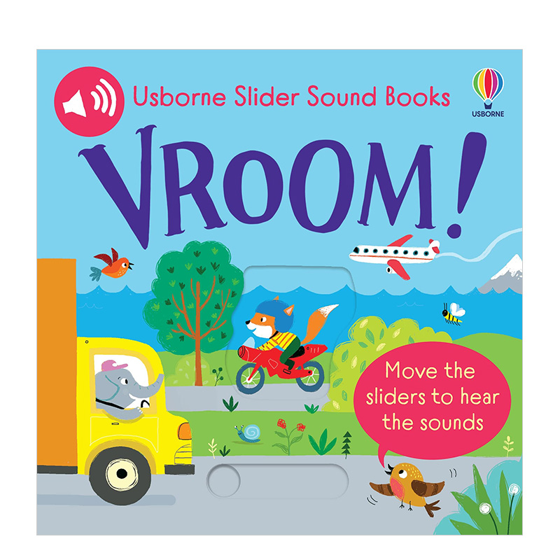 【预售】【滑条发声书】呜-呜-车辆发动 【Slider Sound Books】Vroom! 原版英文儿童趣味