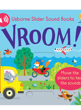 【预售】【滑条发声书】呜-呜-车辆发动 【Slider Sound Books】Vroom! 原版英文儿童趣味