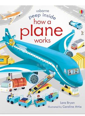 【预售】【洞洞书】飞机是如何工作的 【Peep Inside】 how a plane works 英文儿童漫画绘本原版图书外版进口书籍Usborne childr