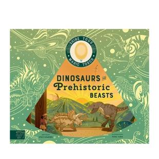 Dinosaurs 英文儿童趣味图书 恐龙和史前兽 Your Magic Shine 魔法火炬 附带发光拇指灯 原版 Torch 现货