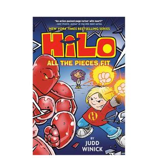 英文儿童漫画书原版 英语读物 Hilo The Pieces All 希罗漫画系列6：所有部件都很合适 进口漫画桥梁章节图书 Fit 预售