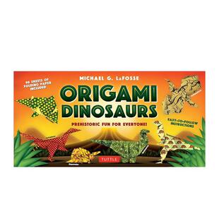 Origami 折纸恐龙工具包 Dinosaurs Kit 英文手工制作图书书籍 原版 现货