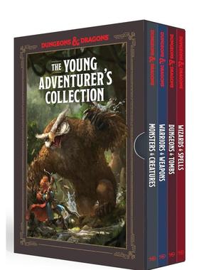 【预售】龙与地下城4册套盒1 【Dungeons & Dragons 4 Books】The Young Adventurer's Collection 原版英文插画设定集图书