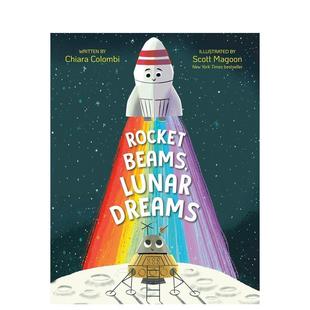 Lunar 进口图书 火箭光束 英文儿童绘本 原版 Dreams Beams Rocket 月球梦想 现货