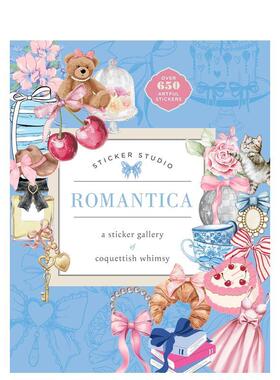 【预售】贴纸工作室：浪漫情怀：娇俏奇思贴纸图鉴 Sticker Studio: Romantica 原版英文贴纸书图书