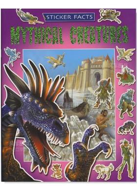【现货】神秘的生物贴纸 Sticker Facts - Mythical Creatures英文原版图书进口外版书籍