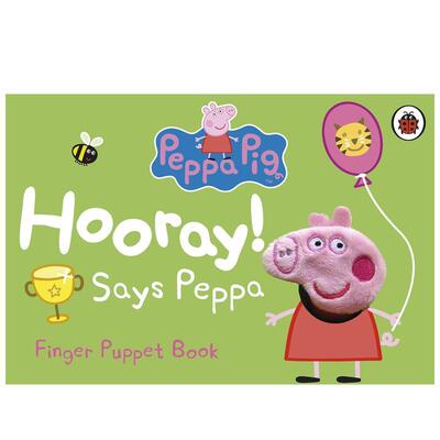 【预售】【小猪佩奇】万岁！手偶书 【Peppa Pig】Hooray! Says Peppa Finger Puppet Book 原版英文儿童绘本图书