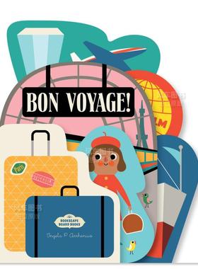 【预售】【纸板异形书】旅途愉快 Bookscape Board Books: Bon Voyage!英文儿童趣味Ingela P Arrhenius Chronicle