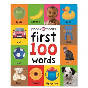 Priddy经典 现货 初学100个单词 Words 低幼儿童绘本纸板书3 英文原版 First 著作 6岁进口英语早教启蒙童书 Roger 100