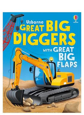 【预售】【翻翻大书】型挖掘机 【Great Big Flaps】Great Big Diggers 原版英文儿童趣味图书书籍