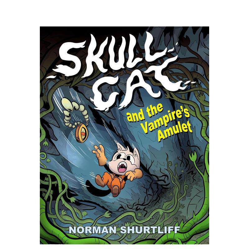 【预售】骷髅猫 卷2：骷髅猫与吸血鬼护身符 Skull Cat (Book 2): Skull Cat and The Vampires Amulet 英文儿童漫画故事书