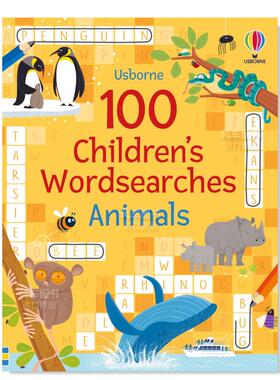 【现货】100个儿童填字游戏：动物 100 Children's Wordsearches: Animals 英文原版儿童填字和字谜游戏绘本7-9岁尤斯伯恩Usborne