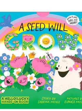 【预售】一颗种子会成长 A Seed Will Grow(A HelloLucky Hands-On Book) 英文原版儿童绘本0-3岁进口英语启蒙读物知识百科书籍