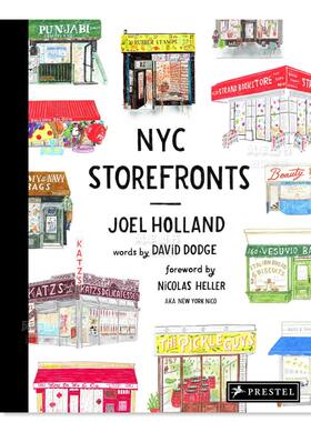 【现货】纽约橱窗：超受欢迎的景点插画 NYC Storefronts: Illustrations of the Big Apple’s Best-Loved Spots 英文原版进口外