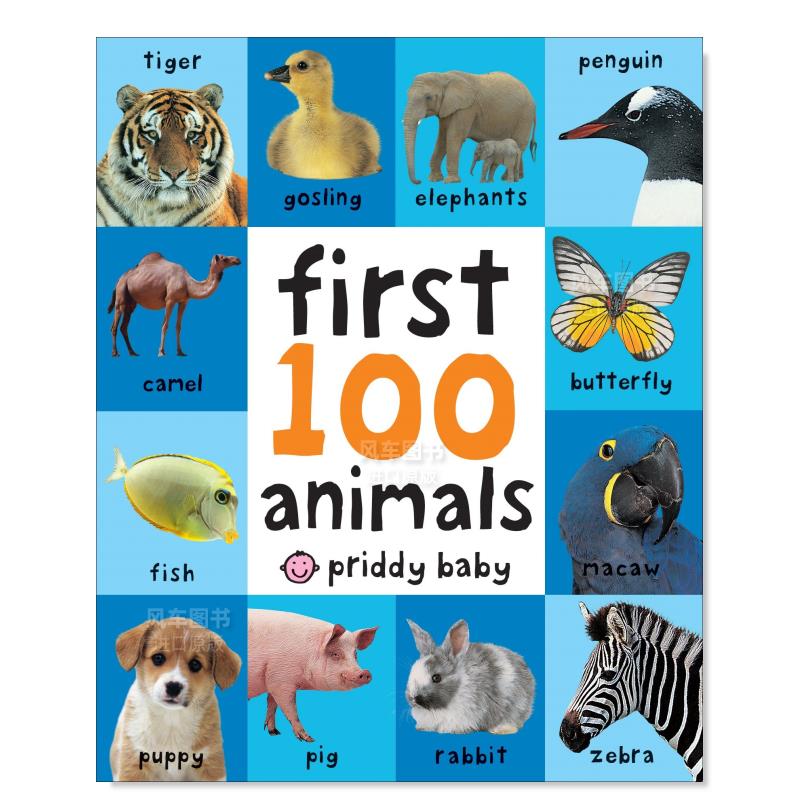 【预 售】最先认识的100个动物 First 100 Animals英文儿童绘本原版图书进口书籍Priddy, Roger 书籍/杂志/报纸 儿童读物原版书 原图主图