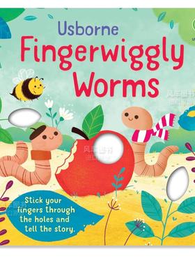【预售】【指尖互动书】轻轻摇晃手指的毛毛虫 【Fingerwiggles】Fingerwiggly Fingerwiggly Worms 英文儿童漫画绘本原版图书外