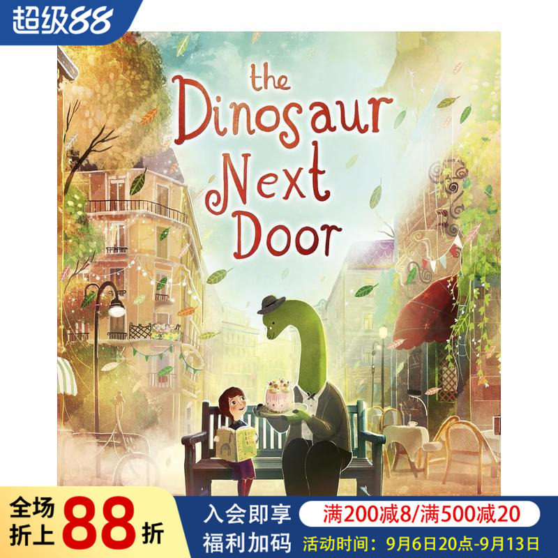 【预售】【英国插画师David Litchfield】邻居恐龙先生 大熊和钢琴 水石童书奖得主The Dinosaur Next Door 英文儿童绘本 进口图书