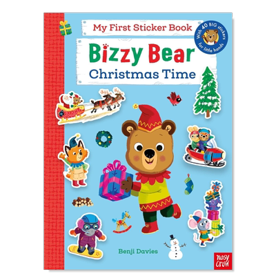 【预售】小熊很忙圣诞节贴纸书(附40个大贴纸) Bizzy Bear:My First Sticker Book:Christmas Time 英文原版儿童节日绘本纸板书