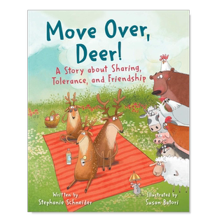 【预售】让开 是小鹿 Move Over, Deer 英文原版儿童情商启蒙亲子绘本6-9岁故事人际交往友谊图画书 Stephanie Schneider