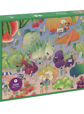 【现货】【1000片拼图】在农贸市场 At the Farmers' Market: 1000 Piece Puzzle 家庭游戏互动拼拼乐 进口原版拼图书